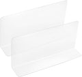 uxcell 2pcs Clear Shelf Dividers, 12"x5.5" Plastic L-Shaped Shelf Separator, Transparent Organizer Divider for Supermarket Store Commodity Classification