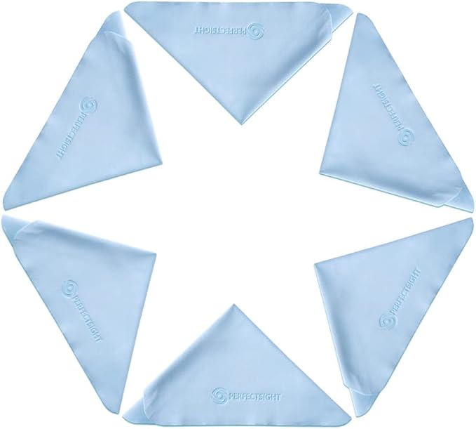 PERFECTSIGHT Microfiber Cleaning Cloth | Eyeglass Lens Cleaner [6 Pack, 5.7x6.7 Inch] Glasses, Phone, Camera, Computer Screen Cleaning | Safe for All Coated Lenses (Blue)