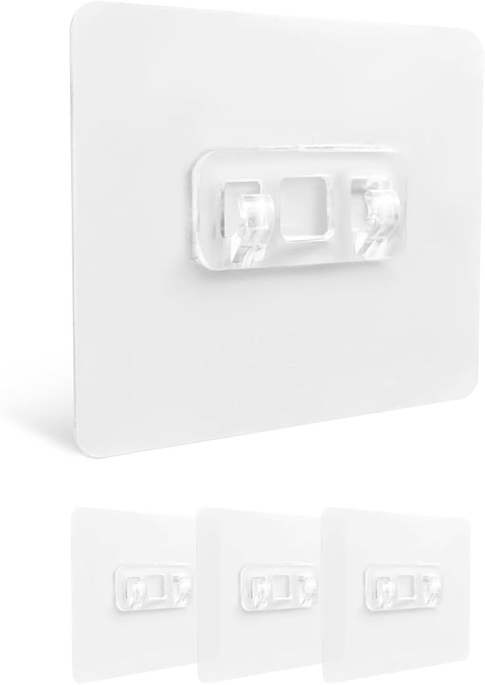 Adhesive Shower Caddy Replaycement,Wall Adhesive Strips Heavy Duty for Storage Shelves Over The Soap Holder Sticker Replacement - 3 Pieces Wider and Protective Wall,Load Capacity 35lb
