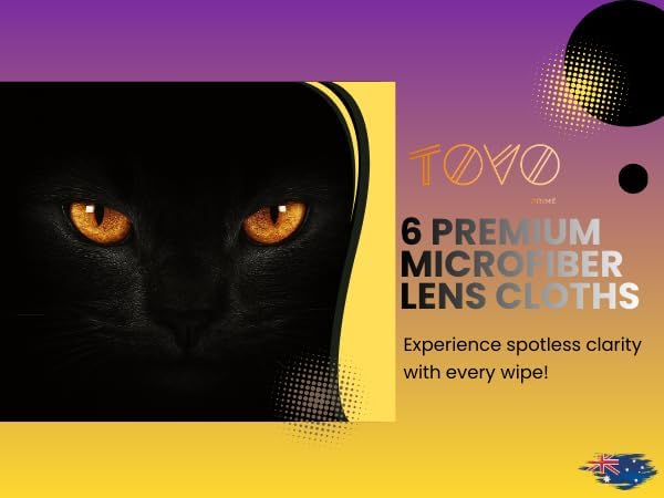 Microfiber Lens Cleaning Cloth for Glasses & Camera | 6 Packs |Australian Designed | 6"x7", 230 GSM | Eyeglass Lens Cleaner | Glasses Cleaning Cloths | Screens, Tablet, Laptop & Headset