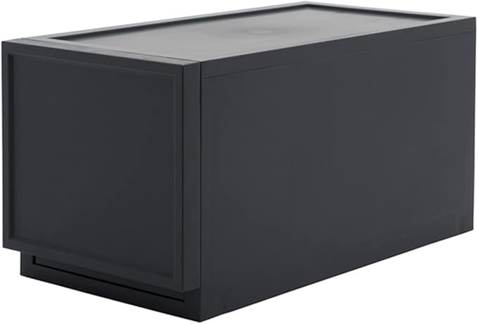 ASTAGE drawer block plastic bins stacking storage modular storage drawer home closet living office organizer with divider (Black, Small B)