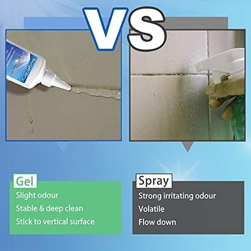 Sugelary Mold Stain Cleaner, 10 Fl oz All-Purpose Gel for Front Loader Seal, Household Cleaner Gel for Bathroom Grout, Sink, Shower, Caulk, Washing Machine Cleaning Solution
