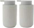 BosilunLife Foaming Soap Dispenser Set - Grey Ceramic Foam Hand Soap Dispenser 12oz with Rust Proof Pump, Easy Pressing, Refillable for Kitchen, Bathroom - 2 Pack