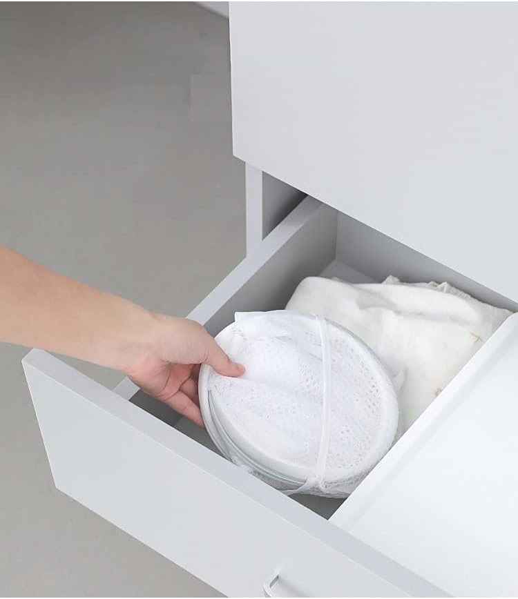 Pop up Laundry Hamper, Portable Foldable Mesh Clothes Hamper for Kids Room, College Dorm or Travel, Collapsible Laundry Basket for Storage, White