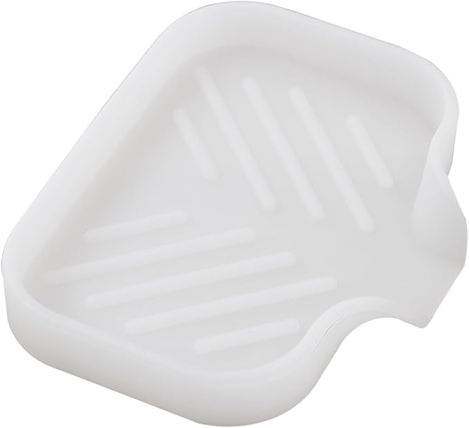 MicoYang Silicone Bathroom Soap Dishes with Drain Spout-Bathroom and Kitchen Sink Organizer,Sponge Holder,Dish Soap Tray,Perfect for Dispenser,Scrubber,Bottle,Cup on Counter Translucent 4.9"×3.2"