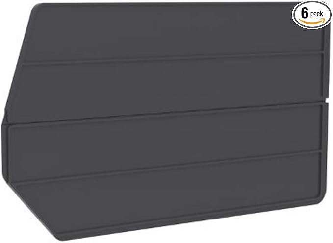 Akro-Mils 40265 Plastic Length Dividers for AkroBins Stackable Storage Bins Model 30265, Custom Storage Inserts for Tools, Crafts & Supplies, 6-Pack, Black