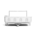 simplehuman Large Capacity Dish Drying Rack with Stainless Steel Frame, 360º Easy Drain Swivel Spout, Utensil & Wine Glass Holder, Anti-Residue Coating, Moisture Control Surface, White