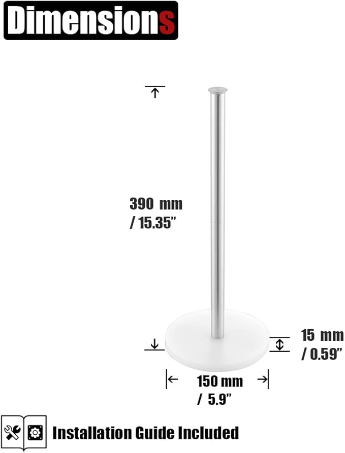 JQK Toilet Paper Storage Stand, 304 Stainless Steel Thicken 0.8mm Tissue Reserve Holder Dispenser for Bathroom, Brushed Steel, TPS180-WN