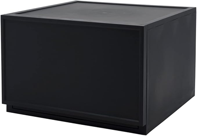 ASTAGE drawer block plastic bins stacking storage modular storage drawer home closet living office organizer with divider (Black, Medium C)