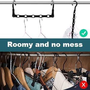 6 Pack Closet Organizers and Storage Stronger, College Dorm Room Essentials for Girls Guys, Magic Clothes Hangers Space Saving Hangers with 5 Holes Closet Storage for Heavy Clothes, Home Organization