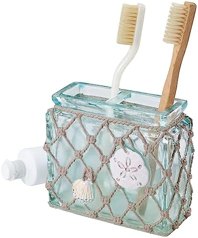 Avanti Linens - Toothbrush Holder, Resin Bathroom Accessories, Beach Inspired Bathroom Decor (Seaglass Collection)