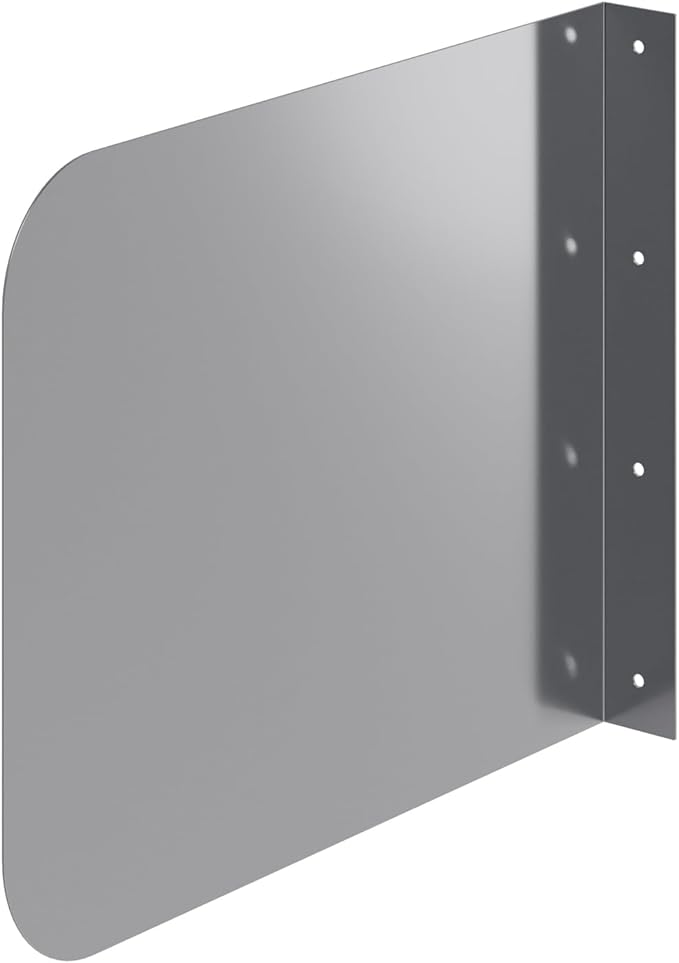 15 in. x 12 in. Wall Mount Stainless Steel Splash Guard – 16-Gauge 304 Stainless Steel
