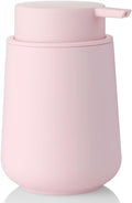 Matte Light Pink Liquid Hand Soap Dispenser Plastic 11 oz - Modern Minimalist Style for Bathroom & Kitchen Countertop Refillable