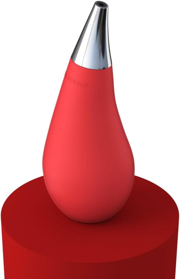 Kitchen Bathroom Counter top Squeezable Soap Dispensers Tear Drop Shape Bottle (Red, ~7oz)