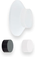 Evi Herrajes | Adhesive Door Stop | Wall Mounting | 1.57x0.59 | White Lacquered Stainless Steel | Conical Shape | Two Rubbers Included | Adhesive or Screw Installation