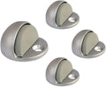 QCAA Solid Brass Low Dome Floor Door Stop, 1/4"-3/4" Clearance from Floor Buttom, Satin Nickel, 4 Pack, Made in Taiwan