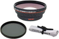 Canon EOS Rebel T5 HD (High Definition) 0.5X Wide Angle Lens with Macro + 82mm Circular Polarizing Filter + Nw Direct Micro Fiber Cleaning Cloth + (Rings 52, 58, 62 & 67)
