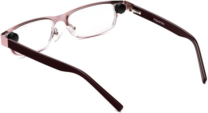 Eyejusters Self-Adjustable Glasses - With Magnetic Hard Case, and Microfiber Cleaning Cloth - Combination - Rose & Burgundy
