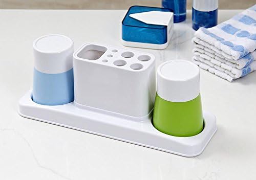 Bathroom Toothbrush Toothpaste Stand Organizer Plastic Storage Rack Set