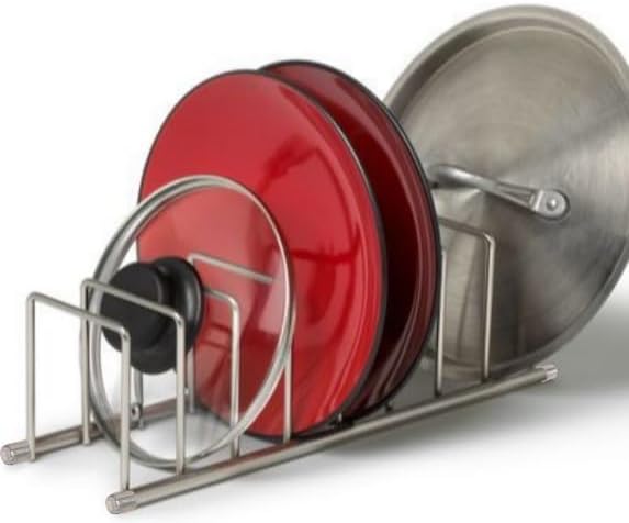FitWell Kitchen Bakeware Organizer,Plate Racks,Rack for Plastic Lids,Cutting Boards,Cookie Sheets,Pots & Pans Holder,Compact Kitchen Storage,Cabinet Organizer