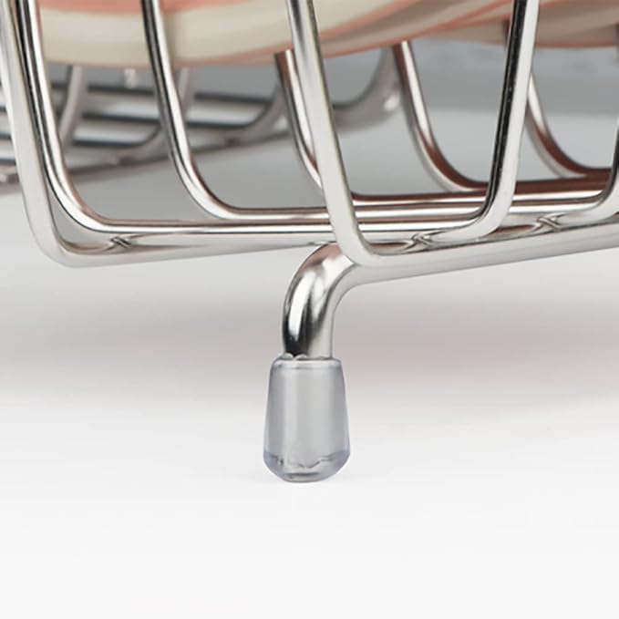 Sink Dish Drainer Rack, Expandable 304 Stainless Steel Dish Drying Rack Organizer with Stainless Steel Utensil Rack, Adjustable 14.96" to 20.59" Inside The Sink (up to 7 Upright Utensils).
