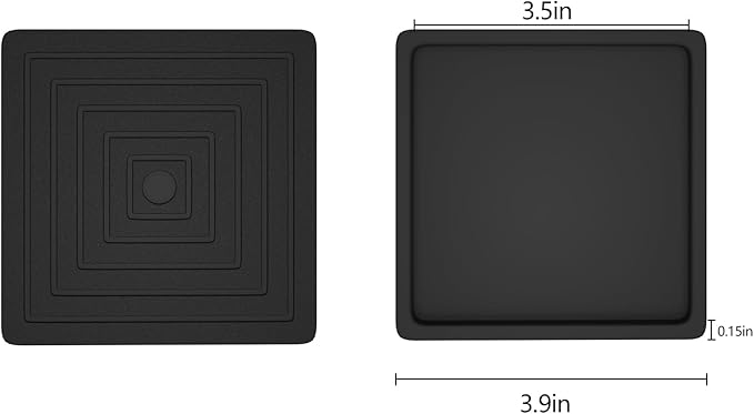 Rubber Furniture Coasters 8 Pcs 3.5” Square Furniture Caster Cups Non Slip Leg Protectors Pads