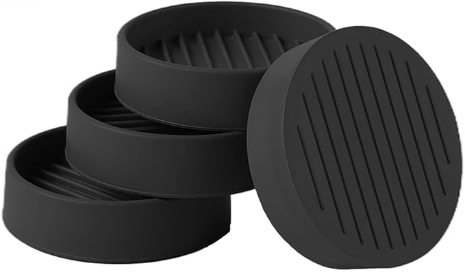 2x2 Round Rubber Furniture Caster Cups, Anti-Sliding Furniture Pads Bed Stopper Floor Protectors with Grip - Protect Any Flooring