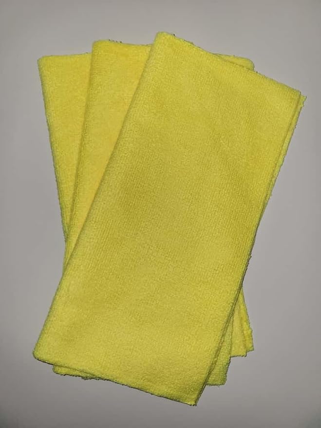 The EveryCart Microfiber Cleaning Cloths, 50 Pack, Multi-Color Blue Yellow Orange Pink, Lint Free Machine Washable, 16 x 16 Inches, Ultra-Absorbent for Home Kitchen Cleaning (Yellow)