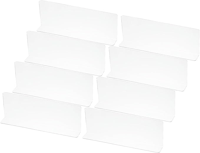 PATIKIL 8 Pack Shelf Dividers for Closet Organization, 11.1x1.6x4 Acrylic Closets Separator Kitchen Cabinet Shelves Under Bed Blocker for Bedroom Kitchen Office, Clear