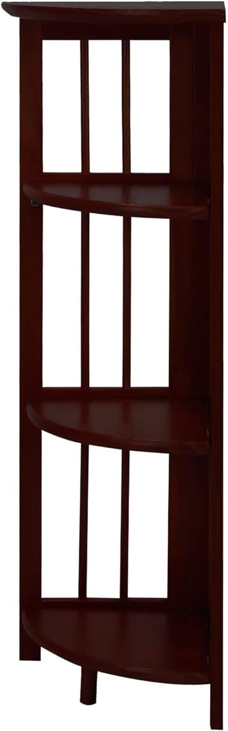Casual Home Mission 4-Shelf Corner Folding Bookcase, Truffle Brown