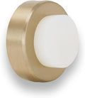 EVI | Wall Mounted Doorstop | Natural Silicone | Adhesive or Screw Installation | Stainless Steel | Mod. I-254 (Brass Matte - White Rubber)