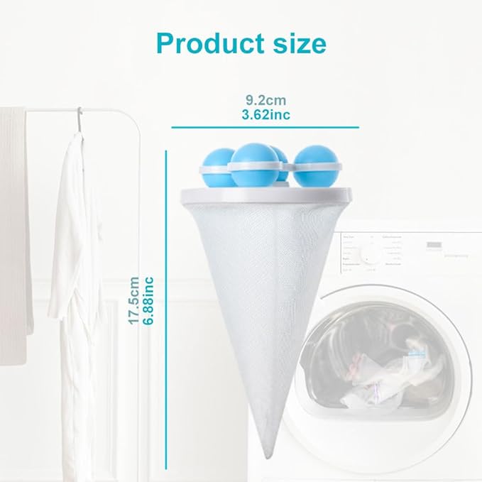3Pcs Floating Hair Filtering Mesh Removal, 2025 New Reusable Lint Catcher for Washing Machine, Hair Remover Mesh Bag for Dog & Cat Hair Laundry (Purple)