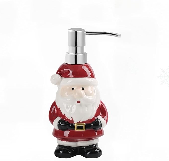 Christmas Soap Dispenser 1 Pack Ceramic Hand and Dish Soap Dispenser for Kitchen Bathroom