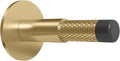 Mega Handles Knurled Baseboard Door Stopper - Heavy Duty Door Stoppers for Bottom of Door, Zinc Alloy Door Stops with Rubber Tip - Satin Brass