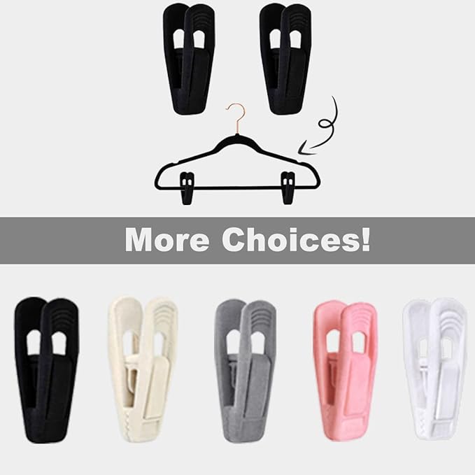 Black Velvet Hangers Clips 40 PCS, Pants Hangers Velvet Clips Easily Add to Velvet Hanger, Skirt Suit Pants Clothes Velvet Hangers, Baby Kids Hangers Clips