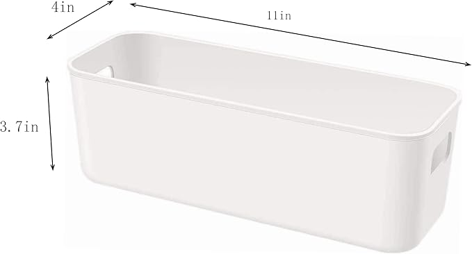 Amyup Plastic Storage Bins,Versatile Kitchen Pantry Organization and Storage,for Plastic Storage Container Under Bed,Under Sink Bathroom Organizer (2 Pack Narrow, White)