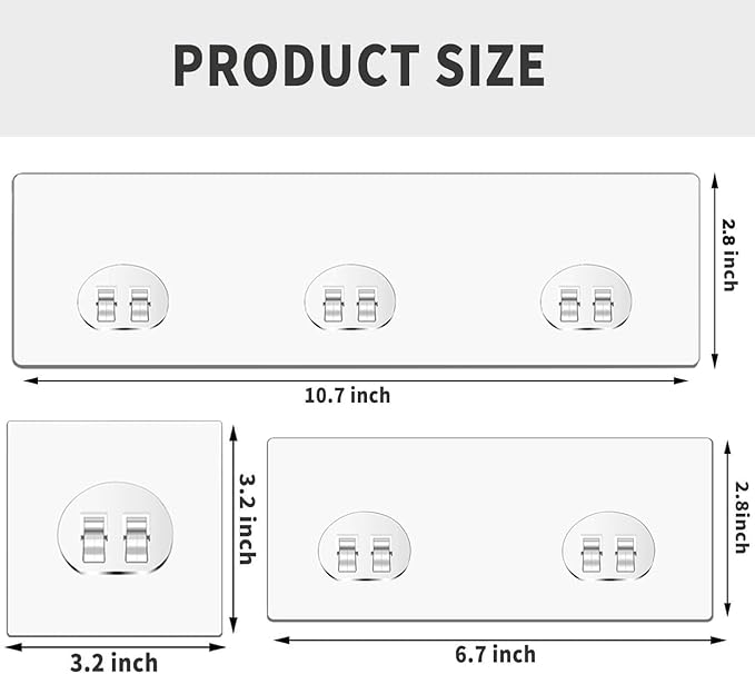 Murasakina 8pcs Shower Caddy Adhesive Replacement,Shower Shelves Adhesive Strip Pad Shower Organizer Sticker Replacement Bathroom Heavy Duty Strong Sticky Wall No Drilling Strong Transparent Adhesive