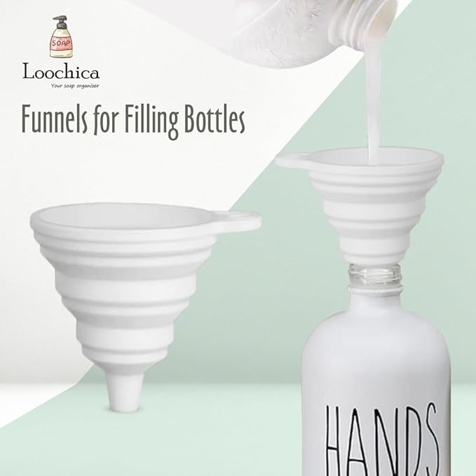 2 Pack White Glass Soap Dispenser Set for Kitchen Sink, Hand and Dish Soap, Matte White Finish, Rustic Decor
