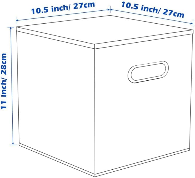 ShellKingdom Storage Bins, Foldable Fabric Storage Cubes And Cloth Storage Organizer Drawer with Metal Handle For Closet And Toys Storage, 11 X 10.5 X 10.5 INCH, 2 Pack (Light Blue)