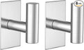 VAEHOLD Wall Towel Hooks, Heavy Duty Sticky Holder Waterproof Towel Hooks for Hanging Coat, Clothes, Closet Hook Wall Mount for Kitchen (Silver, 2 Pack)