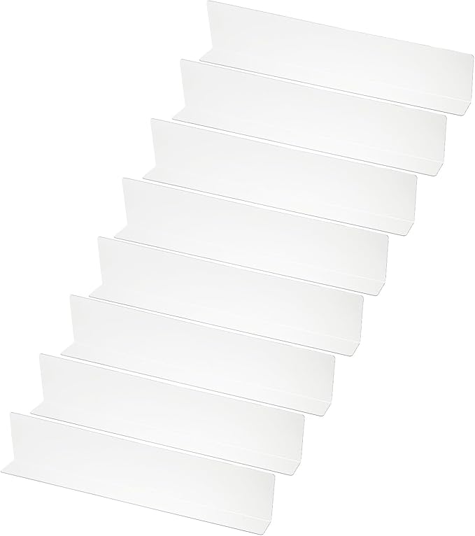 PATIKIL 8 Pack Shelf Dividers for Closet Organization, 15.8x1.6x3.2 Acrylic Closets Separator Kitchen Cabinet Shelves Under Bed Blocker for Bedroom Kitchen Office, Clear