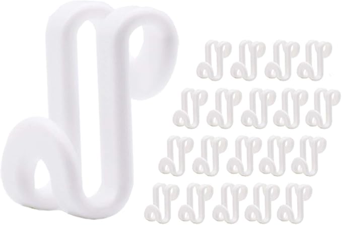 60 Pcs Clothes Hanger Connector Hooks, Mini Cascading Hanger Hooks for Velvet Huggable Hangers, Wooden Hangers, Heavy Duty Space Saving for Closet (White,60)