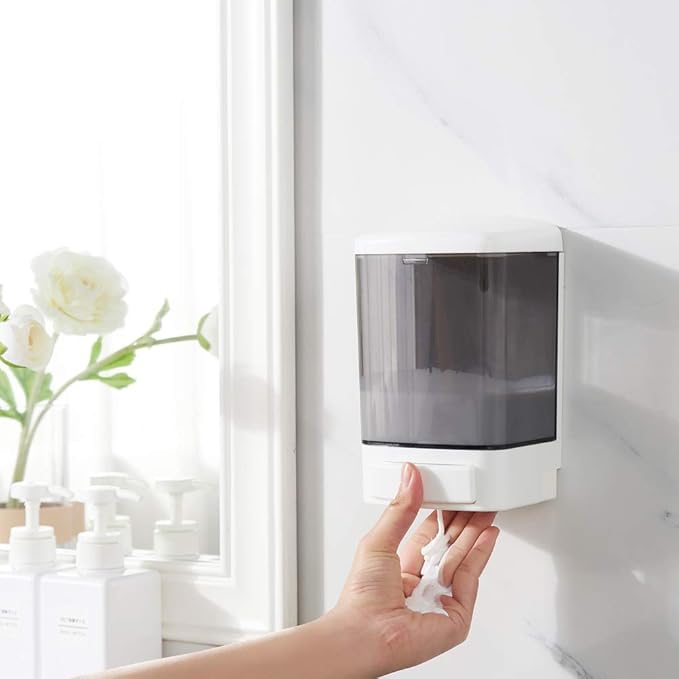 Evhome Manual Soap Dispenser Kitchen Bathroom Wall Mounted Commercial Soap Dispenser for Liquid Containers Shampoo Gel Chamber Plastic - (33.8 oz) 1000ml