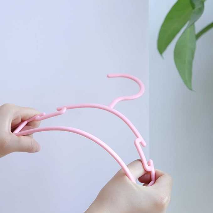GoodtoU Baby Hangers, 100Pack Kids Hangers Plastic Baby Clothes Hanger for Closet - 10.2 Inch for Infant Child Children Nursery Hanger Pink