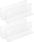uxcell 4pcs Clear Shelf Dividers, 12"x3.9" Plastic L-Shaped Shelf Separator, Transparent Organizer Divider for Supermarket Store Commodity Classification