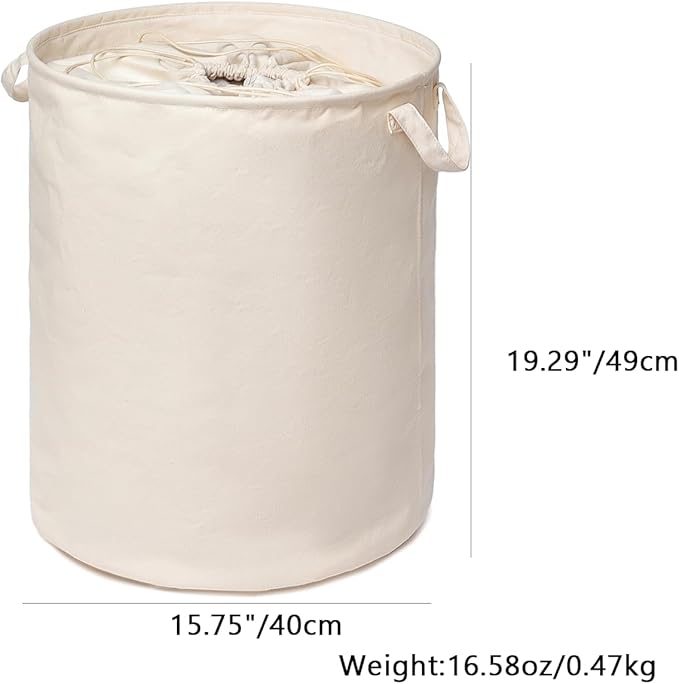 Foldable Storage Bins with Lids Cotton Canvas Rectangular Storage Box Ideal for Organization Lightweight and Durable (15.75 x 19.29)