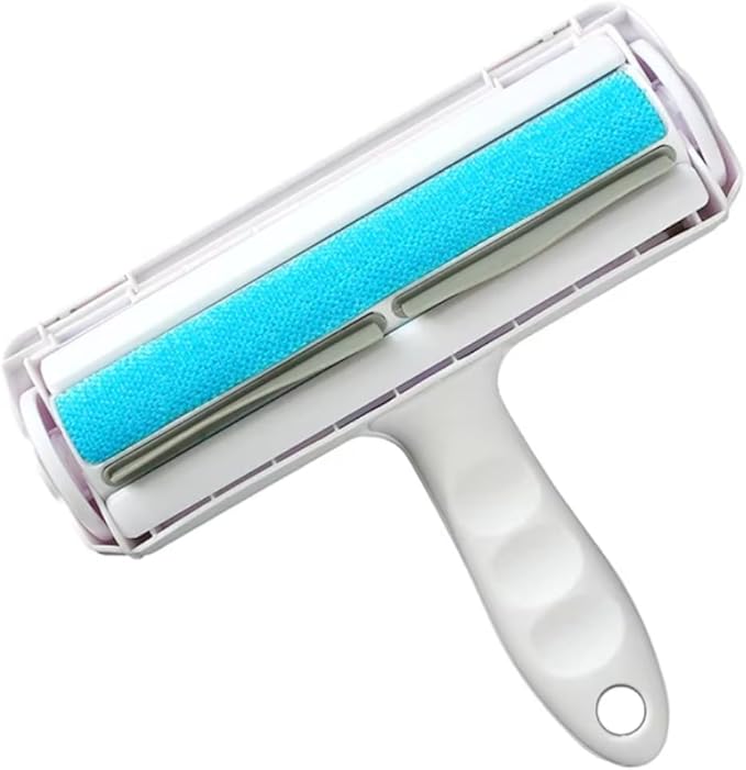 Essential Aura Portable Pet Hair & Lint Remover – Multi-Surface Reusable Lint Roller for Cats & Dogs, Works on Furniture, Carpets, Bedding & Clothes (Blue)