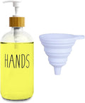 Clear Glass Soap Bottle - Hands Free Dispenser for Kitchen or Bathroom