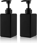 15 oz Hand Soap Dispenser, Plastic Pump Bottles, Refillable Empty Lotion Dispenser Liquid Container for Bathroom Kitchen College Dorm, 2 Pack Black