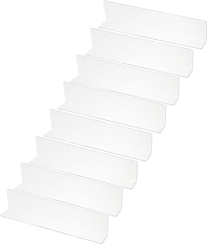 PATIKIL 8 Pack Shelf Dividers for Closet Organization, 11.1x1.2x2.4 Acrylic Closets Separator Kitchen Cabinet Shelves Under Bed Blocker for Bedroom Kitchen Office, Clear